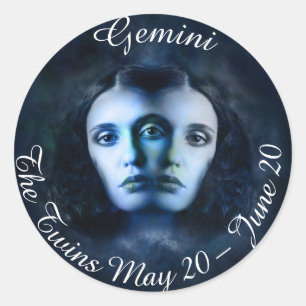 Gemini Zodiac Horoscope Mystical Twins Sticker