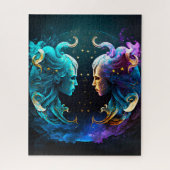 Gemini Zodiac Jigzaag Puzzle Legpuzzel (Verticaal)