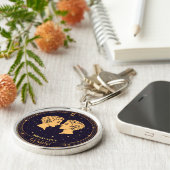 Gemini Zodiac Keychain with Birth Date (Zijkant)