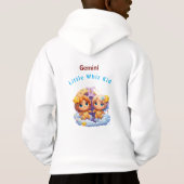 Gemini Zodiac Kids Hoodie | Little Whiz Kid Pullov (Achterkant)