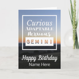 Gemini Zodiac Leuke Leuke Kenmerken Verjaardag Kaart