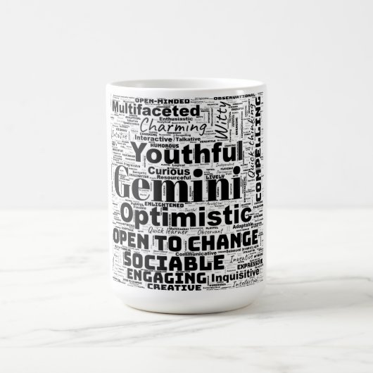 Gemini Zodiac Mot Cloud Inspiration Mug (Centre)
