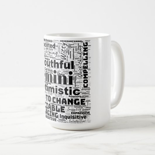 Gemini Zodiac Mot Cloud Inspiration Mug (Devant droit)