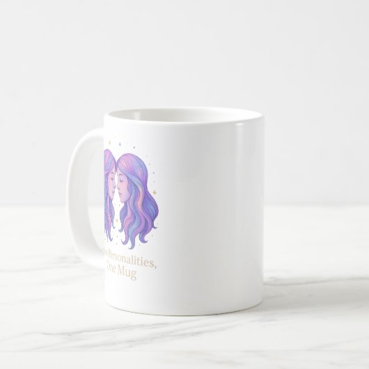 Gemini Zodiac Mug – Funny Gemini Gift – Pastel (Devant gauche)