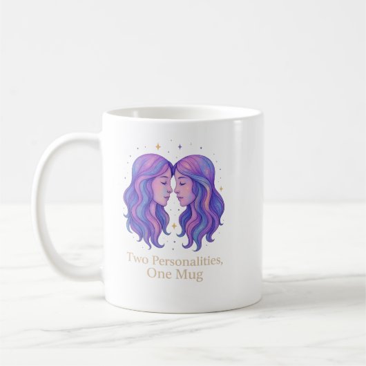 Gemini Zodiac Mug – Funny Gemini Gift – Pastel Koffiemok (Links)