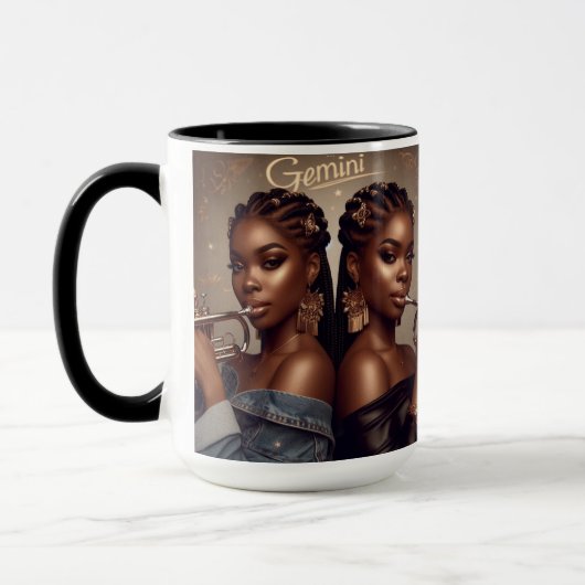 Gemini Zodiac Musician Trompet Mok (Links)