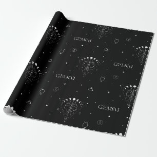 Gemini Zodiac Naadloos Patroon – Hemelse Tweeling Cadeaupapier