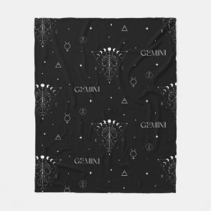 Gemini Zodiac Naadloos Patroon – Hemelse Tweeling Fleece Deken
