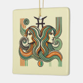 Gemini Zodiac Ornement Conception rétro (Gauche)