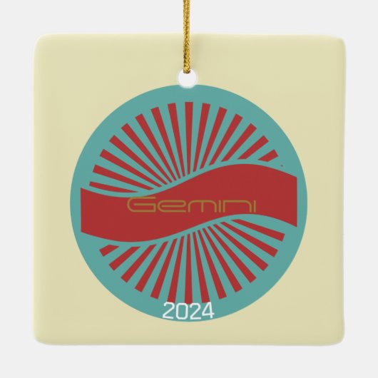 Gemini Zodiac Ornement Conception rétro (Dos)