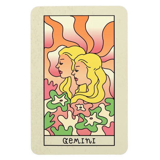 Gemini Zodiac Sign Abstract Art Magneet (Verticaal)