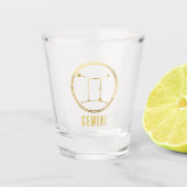 Gemini Zodiac Sign Astrology Horoscope Gold Shot Glas (Voorkant)