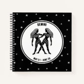 Gemini Zodiac Sign., Black & White Notebook Notitieboek (Voorkant)