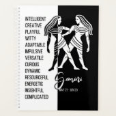 Gemini Zodiac Sign. Black & White Planner (Voorkant)