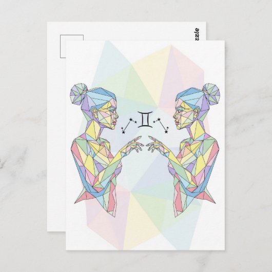 Gemini Zodiac Sign Briefkaart (Voorkant / Achterkant)