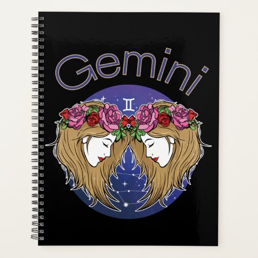 Gemini Zodiac Sign Calendar Planner (Devant)