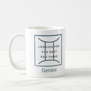 Gemini Zodiac Sign Fun Quote Blue Text Birthday Koffiemok