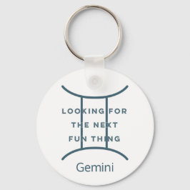 Gemini Zodiac Sign Fun Quote in Blue Text Birthday Sleutelhanger