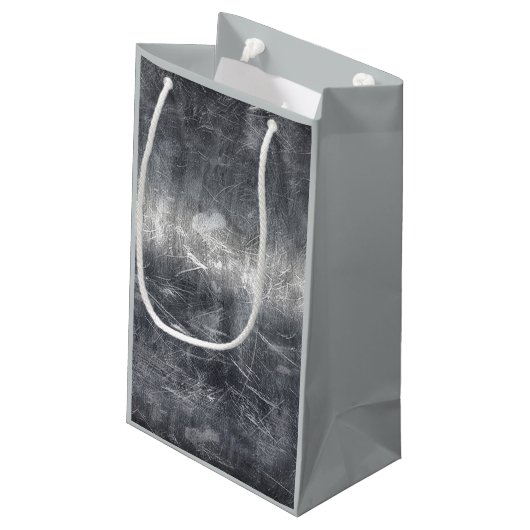 Gemini Zodiac Sign Grunge Distress Silver Klein Cadeauzakje (Achterkant Gekanteld)