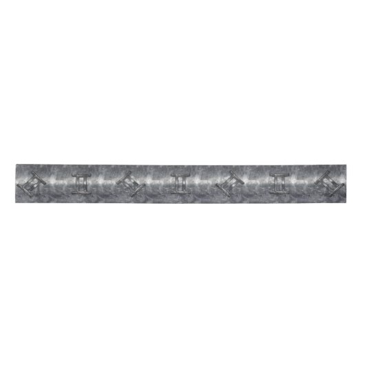 Gemini Zodiac Sign Grunge Distress Silver Lint (Voorkant)