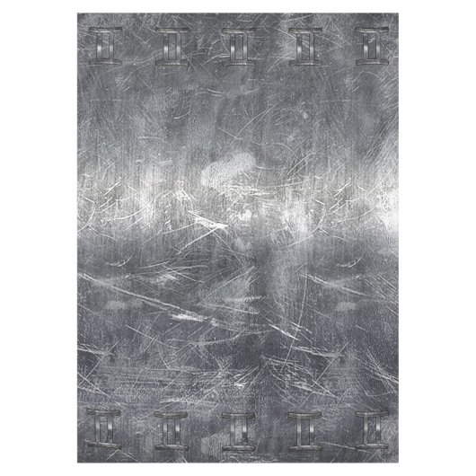 Gemini Zodiac Sign Grunge Distress Silver Tafelkleed (Voorkant)