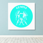 Gemini, Zodiac Sign, Horoscope, Astrology Canvas Afdruk (Insitu (Houten vloer))