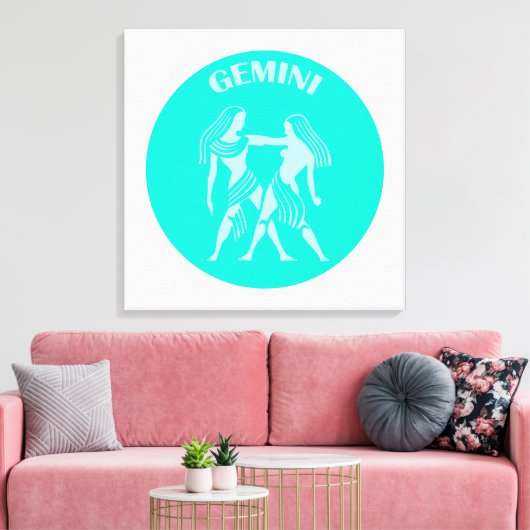 Gemini, Zodiac Sign, Horoscope, Astrology Canvas Afdruk (Insitu (Woonkamer))