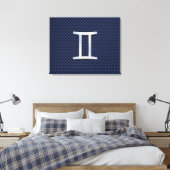 Gemini Zodiac Sign on Blue Carbon Fiber Style Canvas Afdruk (Insitu (Slaapkamer))