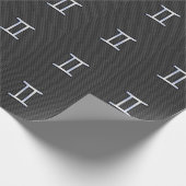 Gemini Zodiac Sign on Charcoal Carbon Fiber Print Cadeaupapier (Hoek)