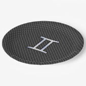 Gemini Zodiac Sign on Charcoal Carbon Fiber Print Papieren Bordje (Gekanteld)
