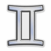 Gemini Zodiac Sign on Chrome Style Print Sticker (Voorkant)