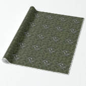 Gemini Zodiac Sign on Green Digital Camouflage Cadeaupapier (Uitgerold)