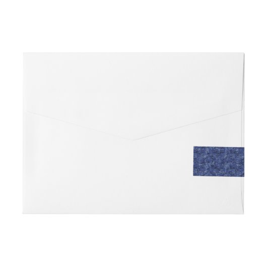 Gemini Zodiac Sign on Navy Blue Digital Camo Omwikkelbaar Adreslabel (Achterkant)