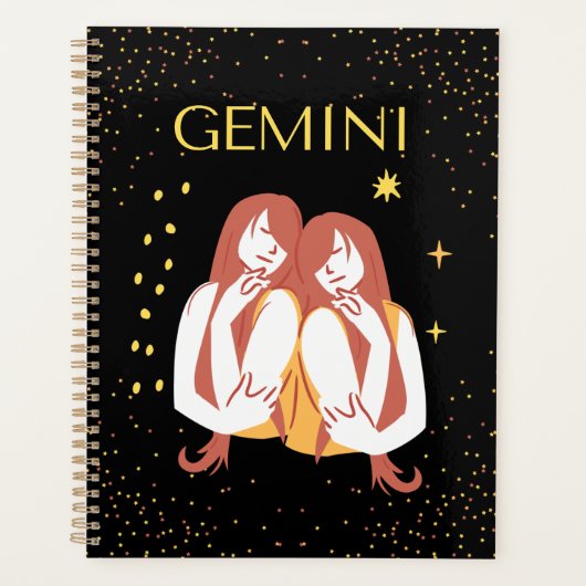 Gemini Zodiac Sign&Quote Modern Elegant Gift Theme Planner (Voorkant)