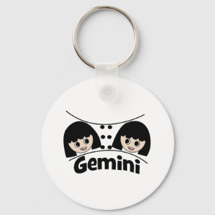 Gemini Zodiac Sign Twins Girls Illustratie Sleutelhanger