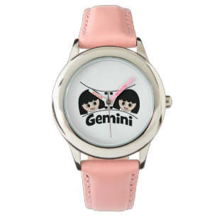 Gemini Zodiac Sign Twins Girls Kinder Horloge