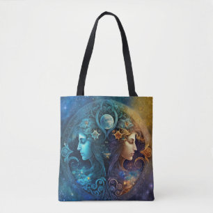 Gemini Zodiac Sign Waterverf Design Draagtas