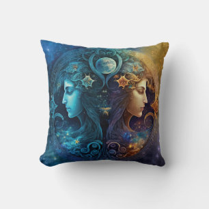 Gemini Zodiac Sign Waterverf Design Kussen