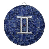 Gemini Zodiac Symbol Blue Digital Camouflage Dartbord (Voorkant)