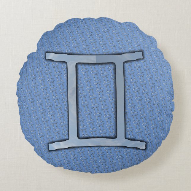Gemini Zodiac Symbol Element van Kenneth Yoncich Rond Kussen (Voorkant)
