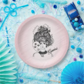 Gemini Zodiac Symbol en Sign Pink Papieren Bordje (Feest)