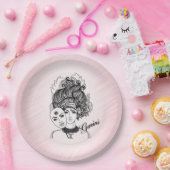 Gemini Zodiac Symbol en Sign Pink Papieren Bordje (Feest)