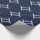 Gemini Zodiac Symbol Navy Blue Carbon Fiber Print Cadeaupapier (Hoek)