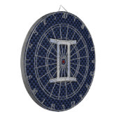 Gemini Zodiac Symbol Navy Blue Carbon Fiber Print Dartbord (Voorkant Links)