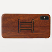 Gemini Zodiac Symbol op Mahogany als Decor Case-Mate iPhone Case (Achterkant (horizontaal))