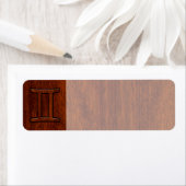 Gemini Zodiac Symbol op Mahogany als Decor Etiket (Insitu)