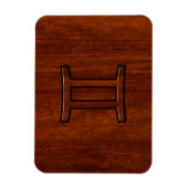 Gemini Zodiac Symbol op Mahogany als Decor Magneet (Verticaal)