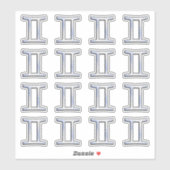 Gemini Zodiac Symbol op Navy Blue Digital Camo Sticker (Vel)