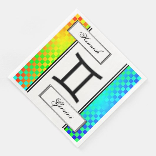 Gemini Zodiac Symbol Standard van Kenneth Yoncich Servet (Hoek)