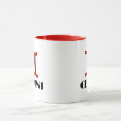Gemini Zodiac Symbole Designer Mug en rouge (Centre)